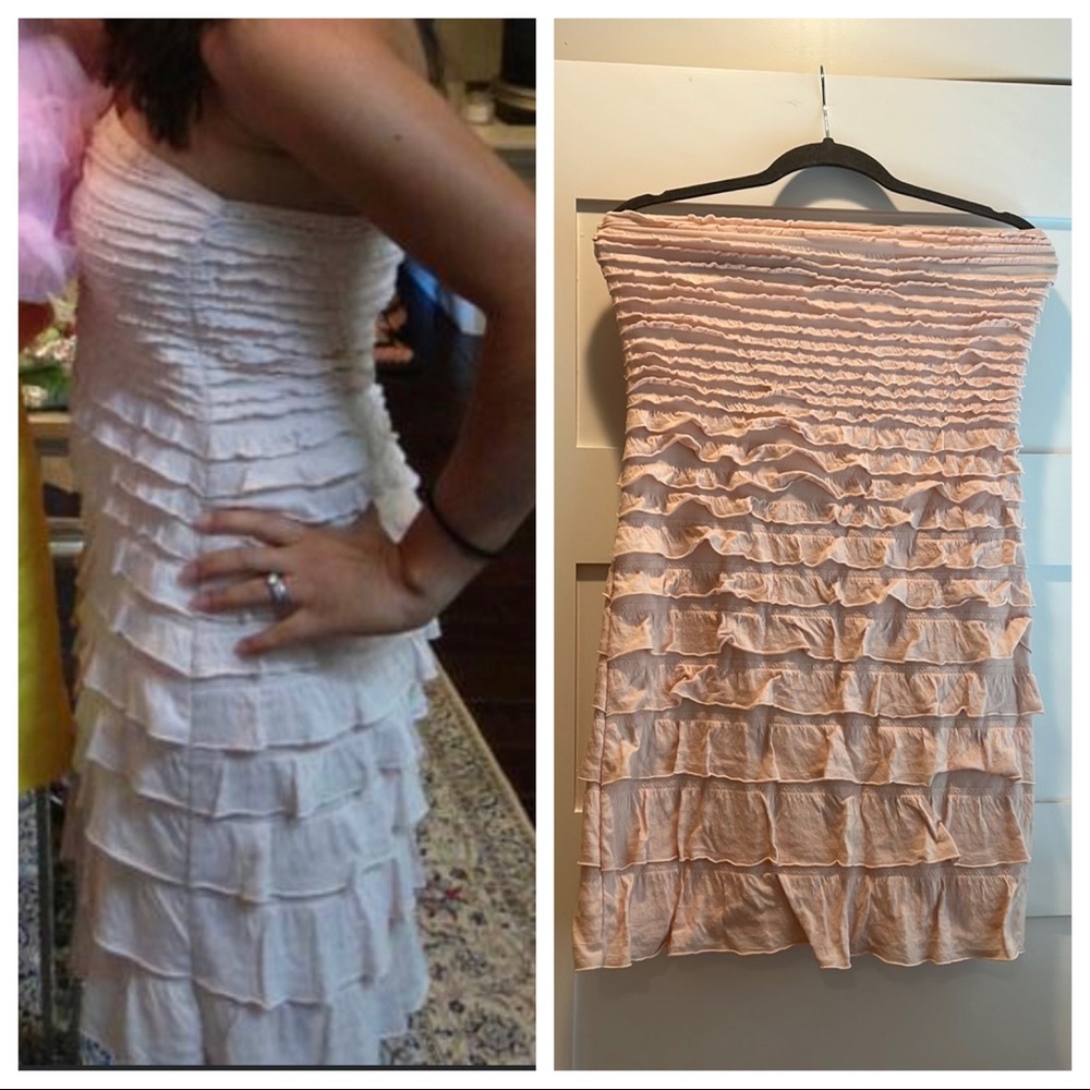 Pink ruffle tiered dress